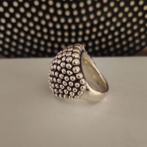 Silver Textured Dome Ring